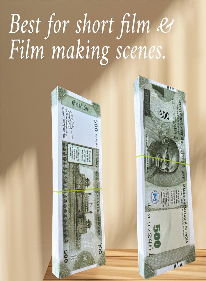 MUNMOLL Pack of 2 Bundle 200 GSM Dummy Notes for Movie Shooting Combo Fun Playing Rupees Pretend Play Fake Money for Kids Play & Learn Realistic Design Educational Toy Money Nakli Note Set - Image 2