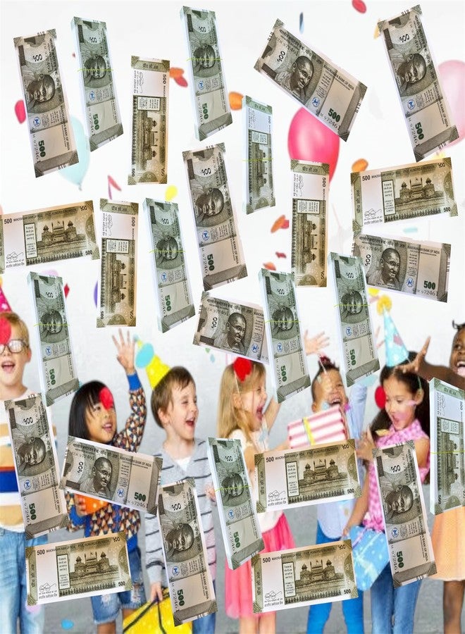 MUNMOLL Pack of 2 Bundle 200 GSM Dummy Notes for Movie Shooting Combo Fun Playing Rupees Pretend Play Fake Money for Kids Play & Learn Realistic Design Educational Toy Money Nakli Note Set - Image 5