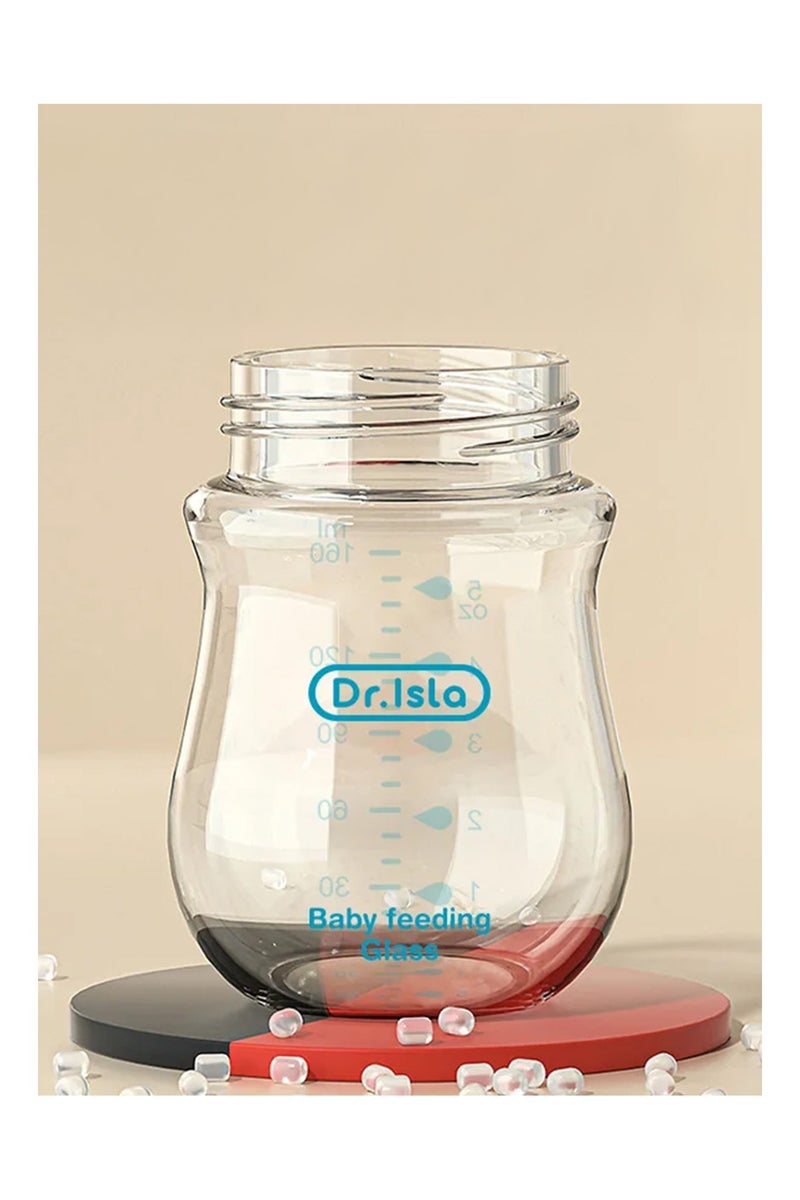 Dr.isla زجاجة رضاعة دكتور إيسلا الزجاجية المضادة للاختناق للأطفال حديثي الولادة - 160 مل، مصنوعة من زجاج البورسليكات، مضادة للمغص، خالية من مادة BPA، مناسبة للأطفال من عمر 1 إلى 3 أشهر، لون وردي - Image 3