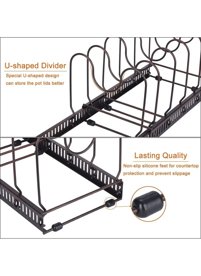 Pritzker Pot Rack Organizer, Expandable Pots and Pans Organizer for Cabinet, Pot Lid Organizer Holder Rack for Kitchen Counter and Cabinet Bakeware Organizer  - Image 2