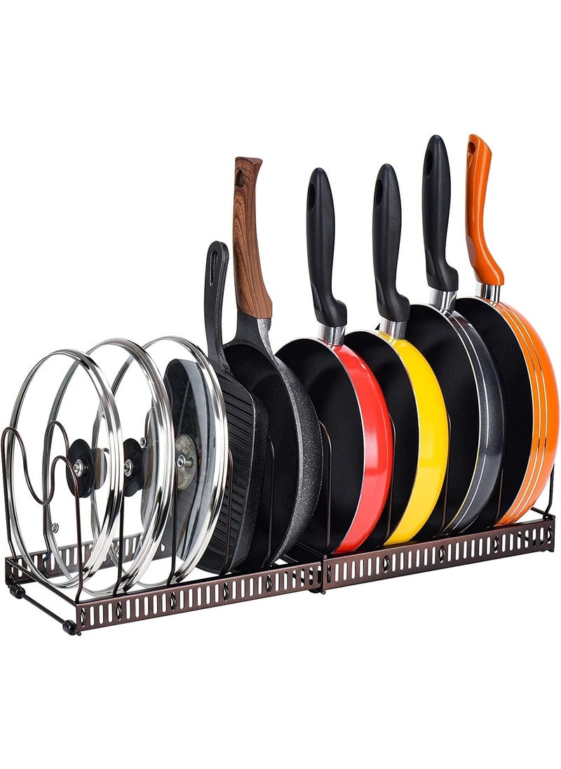 Pritzker Pot Rack Organizer, Expandable Pots and Pans Organizer for Cabinet, Pot Lid Organizer Holder Rack for Kitchen Counter and Cabinet Bakeware Organizer  - Image 1