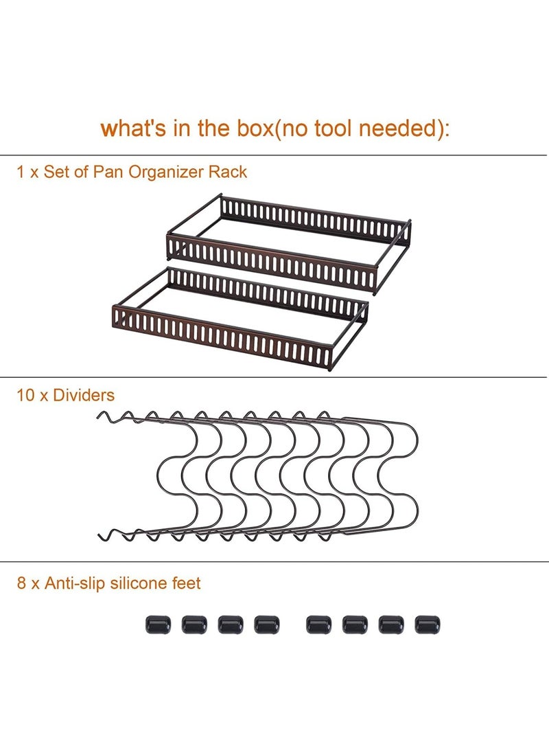 Pritzker Pot Rack Organizer, Expandable Pots and Pans Organizer for Cabinet, Pot Lid Organizer Holder Rack for Kitchen Counter and Cabinet Bakeware Organizer  - Image 3