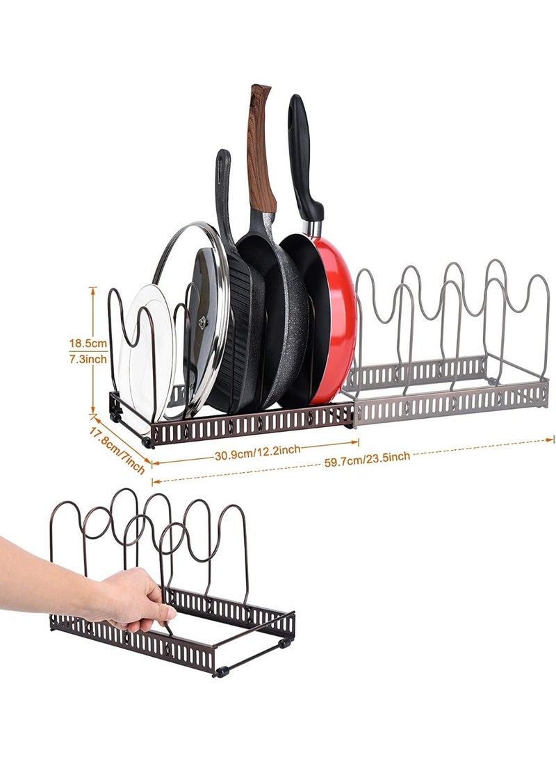 Pritzker Pot Rack Organizer, Expandable Pots and Pans Organizer for Cabinet, Pot Lid Organizer Holder Rack for Kitchen Counter and Cabinet Bakeware Organizer  - Image 4