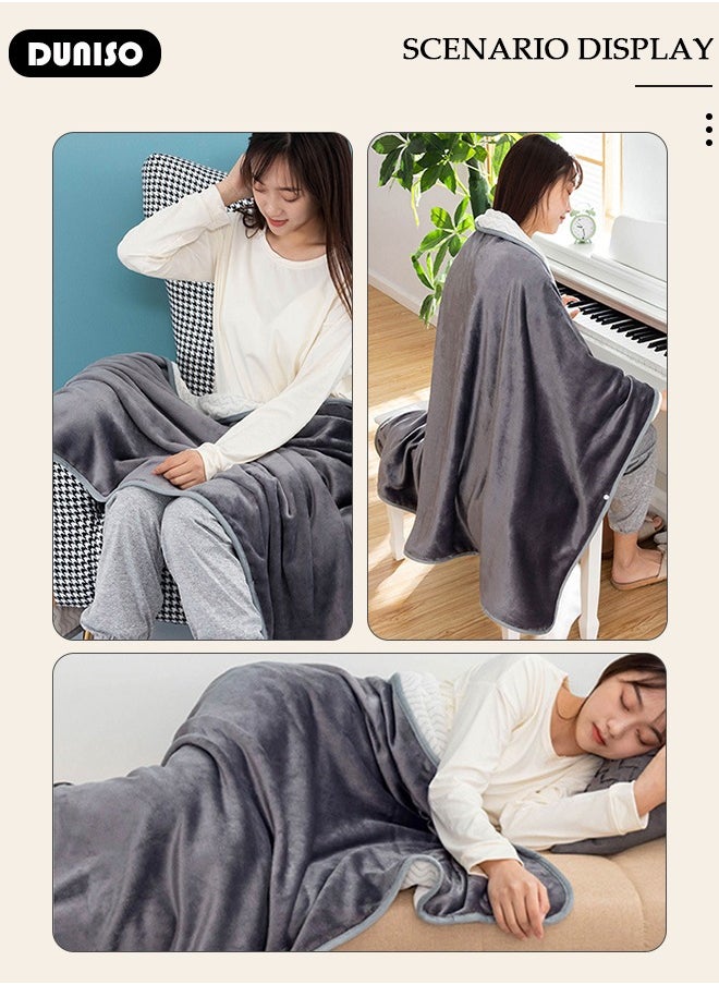 DUNISO - 2 in 1 Wearable Blanket Button Shawl, Multifunction Shoulder Warm, Fleece Wearable Blanket, Comfy Poncho Throw, Lap Blanket for Winter, Home, Office, School - Image 1