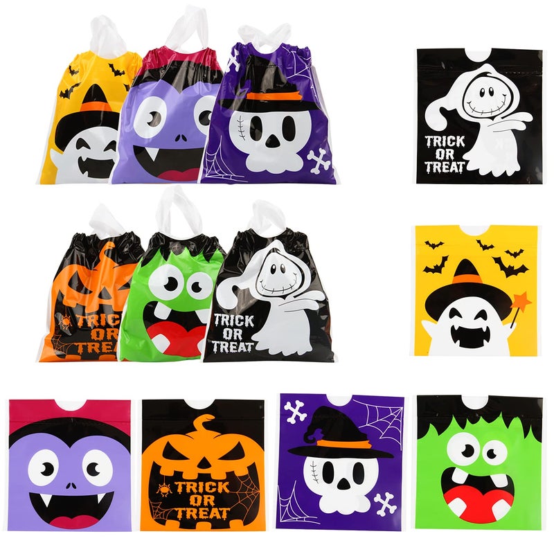 CCINEE 48PCS Halloween Goody Bags with Drawstring Tick or Treat Candy Bags for Kids Party Favor Supply - Image 1