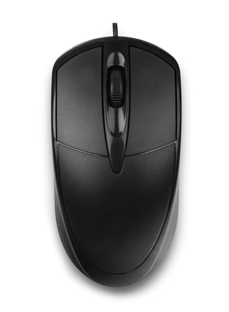Wired Optical ideal office mouse P-11 , featuring an ergonomic design that provides ease of control and use, sensitivity 1600DPI, It connects to the computer via USB a cable for laptop and PC , it works efficiently without the need for prior settings. - Image 1