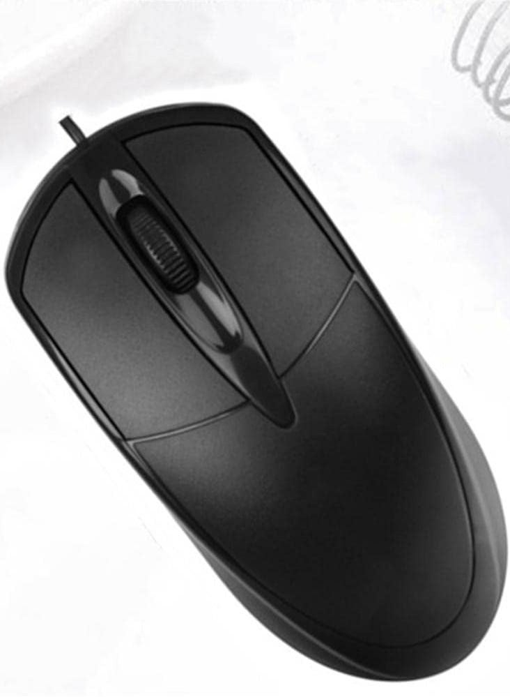 Wired Optical ideal office mouse P-11 , featuring an ergonomic design that provides ease of control and use, sensitivity 1600DPI, It connects to the computer via USB a cable for laptop and PC , it works efficiently without the need for prior settings. - Image 2