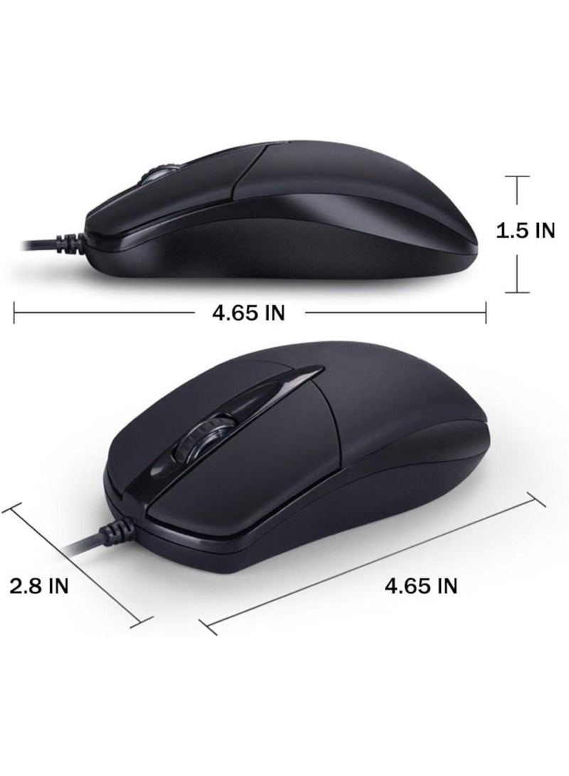 Wired Optical ideal office mouse P-11 , featuring an ergonomic design that provides ease of control and use, sensitivity 1600DPI, It connects to the computer via USB a cable for laptop and PC , it works efficiently without the need for prior settings. - Image 5