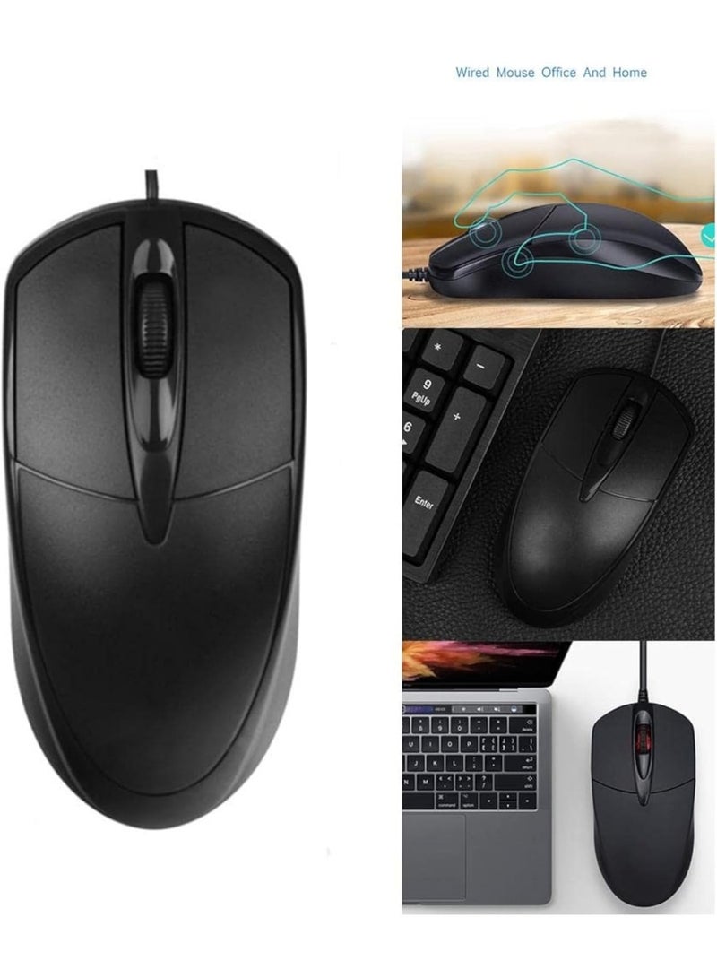 Wired Optical ideal office mouse P-11 , featuring an ergonomic design that provides ease of control and use, sensitivity 1600DPI, It connects to the computer via USB a cable for laptop and PC , it works efficiently without the need for prior settings. - Image 4
