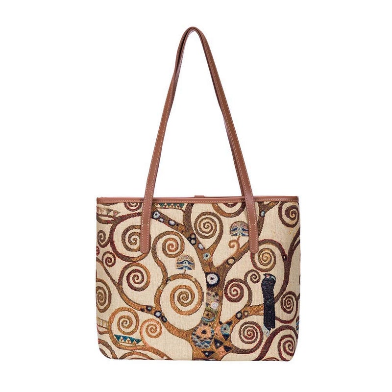 Signare Tapestry Shoulder Bag for Woman Travel or Work Tote Bags for Women In Gustav Klimt Tree of Life Design|COLL-ART-GK-TREE - Image 1