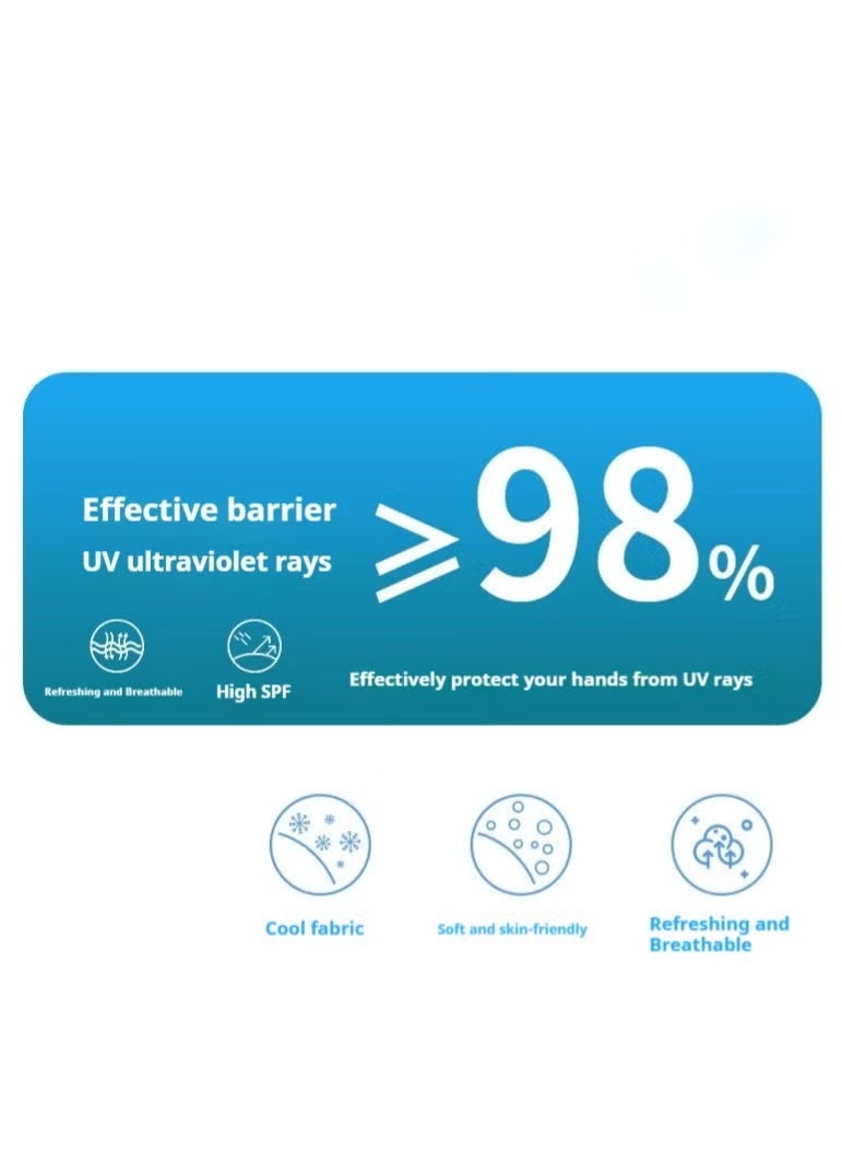 سبورت قفازات حماية من الشمس للرجال والنساء - حماية من الأشعة فوق البنفسجية UPF 50+، قفازات سريعة الجفاف مضادة للانزلاق للقيادة للرجال والنساء، قفازات تعمل باللمس لركوب الدراجات والرياضات الخارجية (بيج) - Image 2