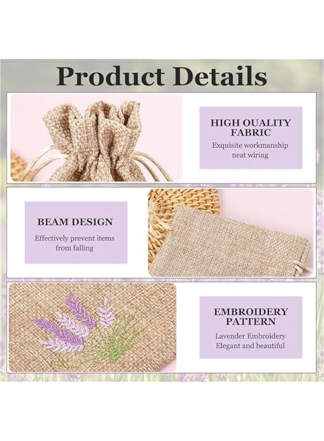 12 PCS Lavender Bags, Sachet Empty Bags Small Jute Bag with Drawstring Cotton Linen Pouch for Filling Spice Herbs Jewellery Wedding  - Image 2