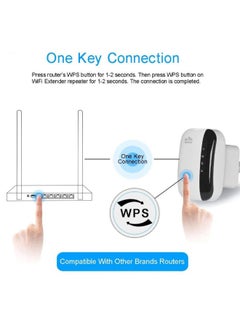 نيبمينينت مُعزِّز إنترنت لاسلكي مُكرِّر واي فاي مع زر WPS ومنفذ LAN باللون الأبيض  - Image 3