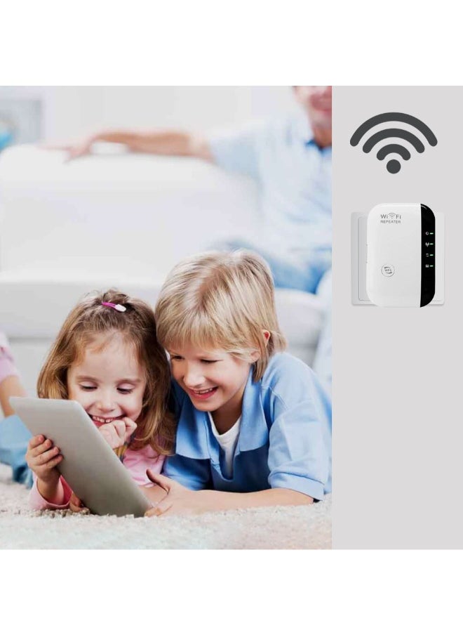 NIBEMINENT Wireless Internet Amplifier WiFi Repeater With WPS Button LAN Port White  - Image 4