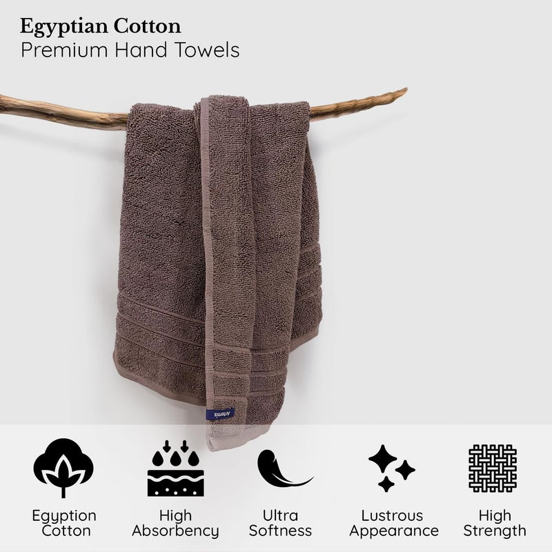 Sassoon Artemis Egyptian 2 Piece Cotton Hand Towel | 40x60 cm | Walnut - Image 2