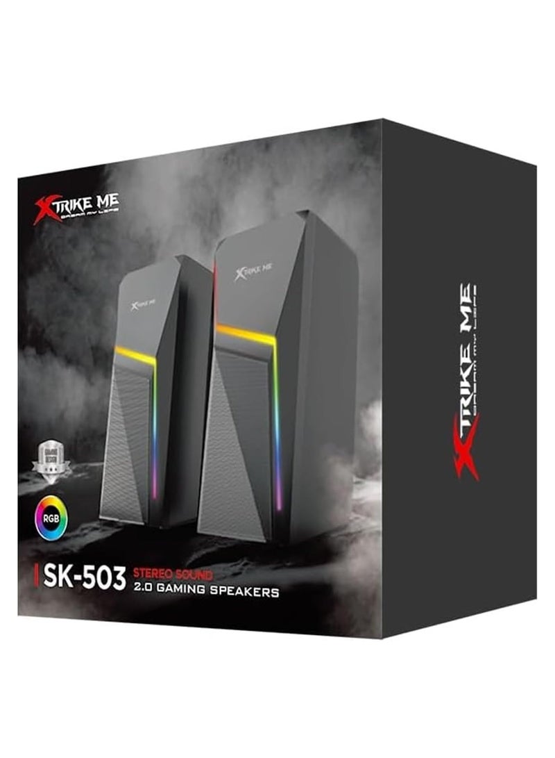 XTRIKE ME مكبر صوت ألعاب بلوتوث مزدوج الوضع SK-503 مع إضاءة خلفية RGB وصوت ستيريو - Image 1