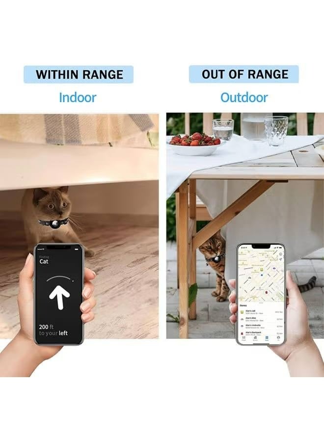 Airtag Cat Collar Breakaway for Dogs Cats, Reflective Kitten Collar with Apple Air Tag Holder and Bell, 0.4 Inches in Width and Lightweight (Black) - Image 4