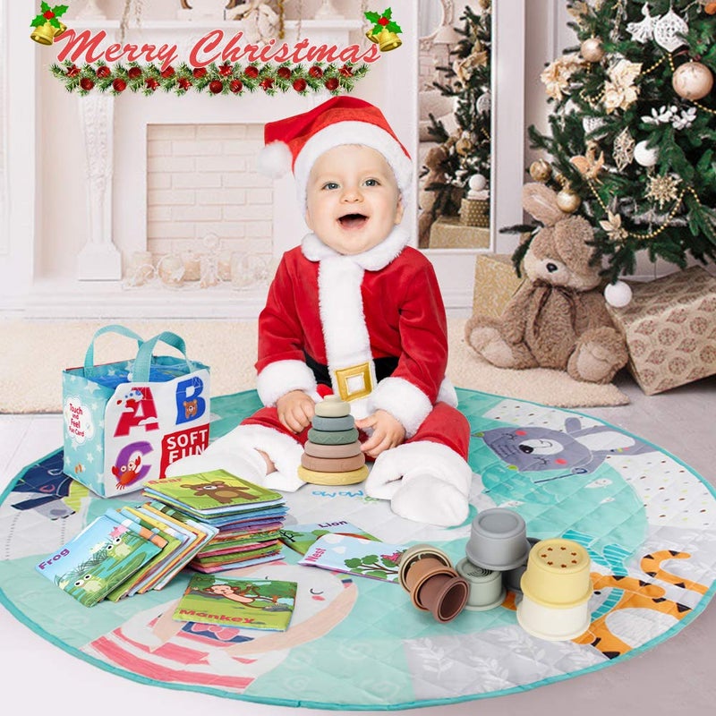 Mini Tudou 6 Pcs Stacking & Nesting Circle Toy 4.7",Soft Building Rings Stacker & Teethers,Squeeze Play with Early Educational Learning Stacking Tower, Toy for 6+ Months Boys&Girls - Image 2