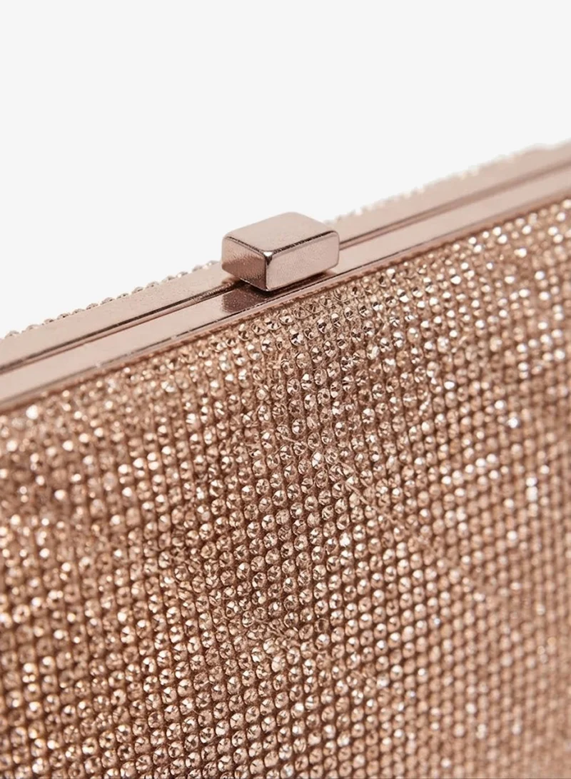 Viny Viny Women's Crystal Frame Clutch – Fully Rhinestone Embellished Evening Bag with Clasp Closure