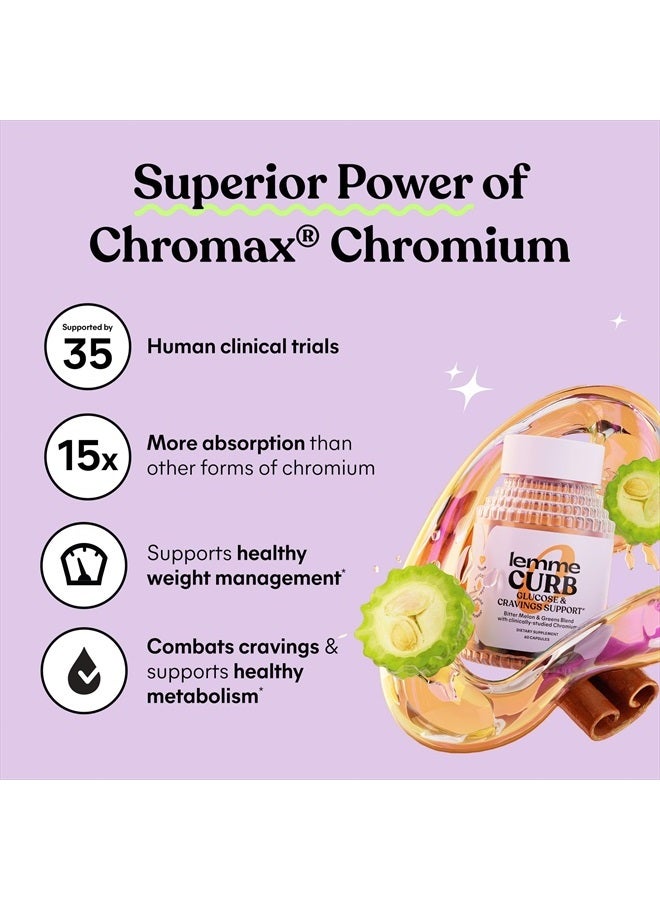 Lemme تخفيف الرغبات، تحسين استقلاب الكربوهيدرات، دعم إدارة الوزن مع الكروم بيكولينات المدروس سريرياً، البطيخ المر، القرفة السيلانية ومزيج الخضروات I خالي من الأدوية I نباتي - Image 4