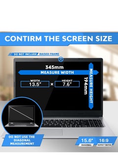 Generic فلتر شاشة خصوصية للكمبيوتر المحمول مقاس 15.6 بوصة متوافق مع HP/Dell/Acer/Asus/Samsung/Lenovo/Toshiba، لشاشة خصوصية الكمبيوتر المحمول العريضة مقاس 16:9 مقاس 15.6 بوصة وواقي مضاد للوهج  - Image 2