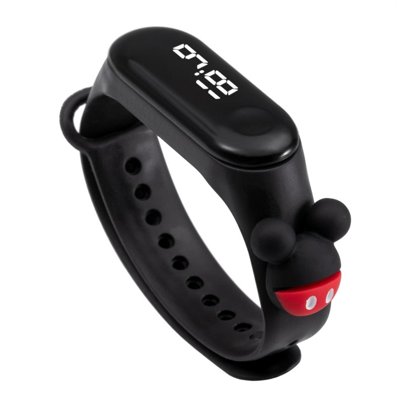 Crayon Shin-chan LED Waterproof Kids Watch Black-Mickey