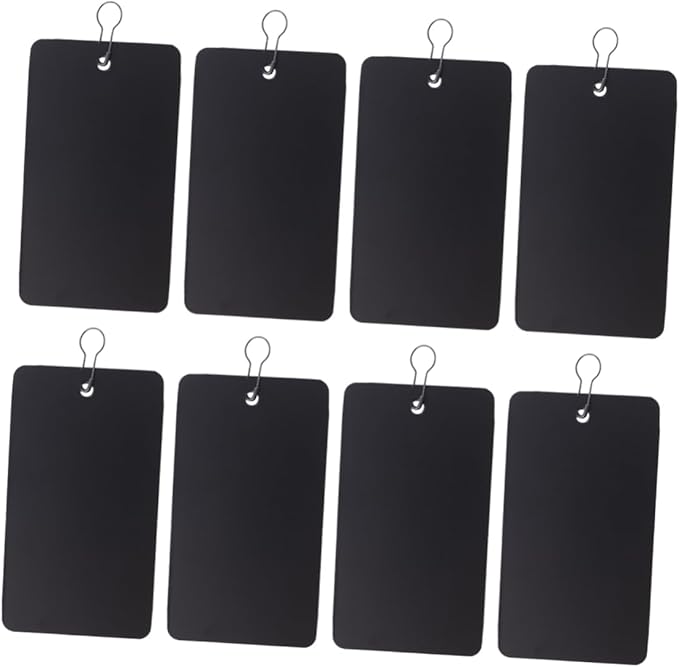 Durable PVC Plastic Hanging Tags With Iron Gourd Pins 400pcs Black 5x9cm For Office Events And Conferences - Image 1