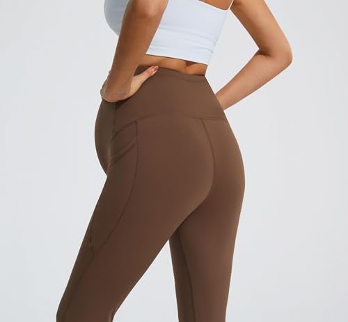 JOYSPELS Smooth Feeling Flare Maternity Leggings Over The Belly with Pockets Soft Bootcut Pregnancy Yoga Pants - Image 5