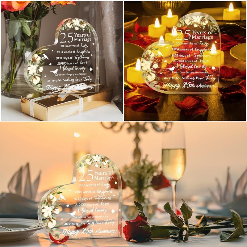 Yulejo تذكار أكريليك على شكل قلب بمناسبة الذكرى الخامسة والعشرين - Image 5