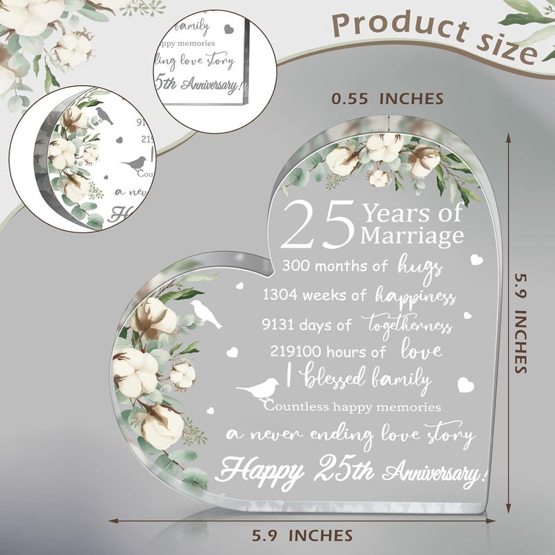 Yulejo تذكار أكريليك على شكل قلب بمناسبة الذكرى الخامسة والعشرين - Image 3