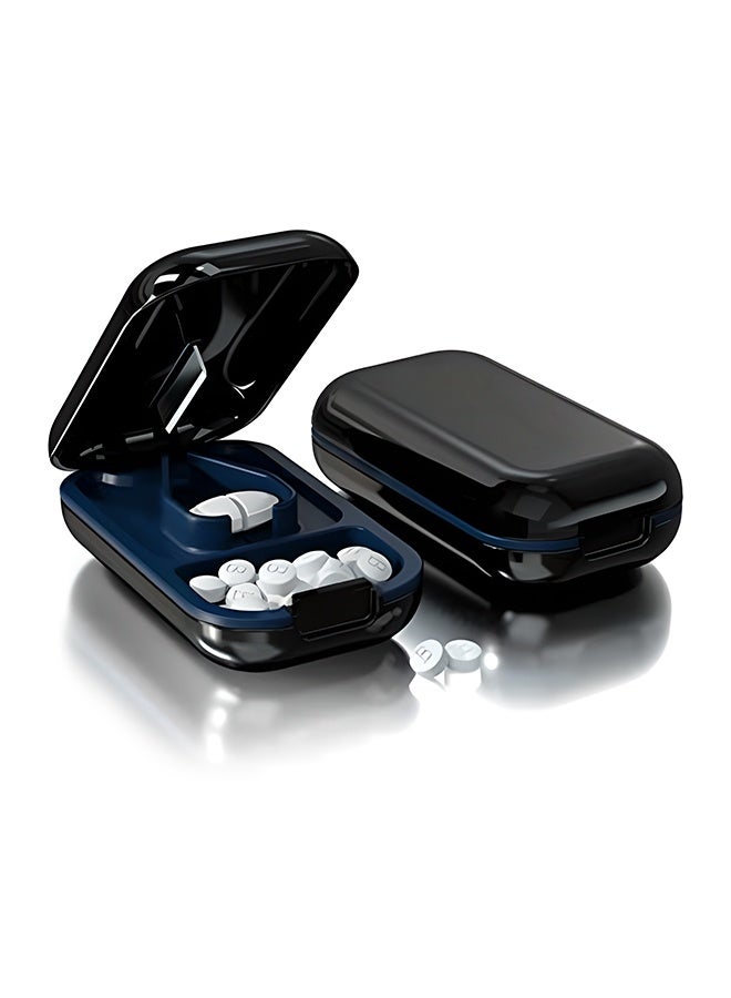 Portable Pill Cutter Tool, Silicone Pill Storage Box, Easy Clean Tablet Cutter, Pill Cutter with Storage, For Home, School, Travel, Daily Medication/8*2.4cm - Image 1