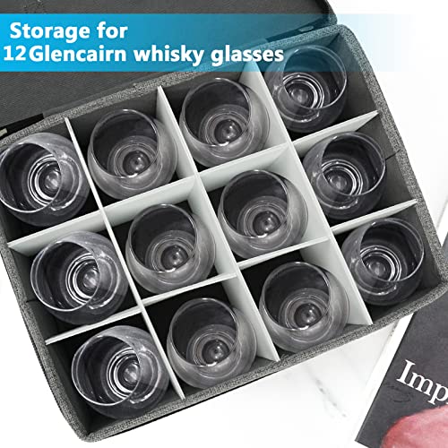 HURZMORO Storage Box for Whisky Glass,12 Whiskey Glasses Holder for Organizer, Fully-Padded Inside with Sturdy Construction, Packing Boxes with Dividers for Moving Whiskey Gift (12 compartments) - Image 4