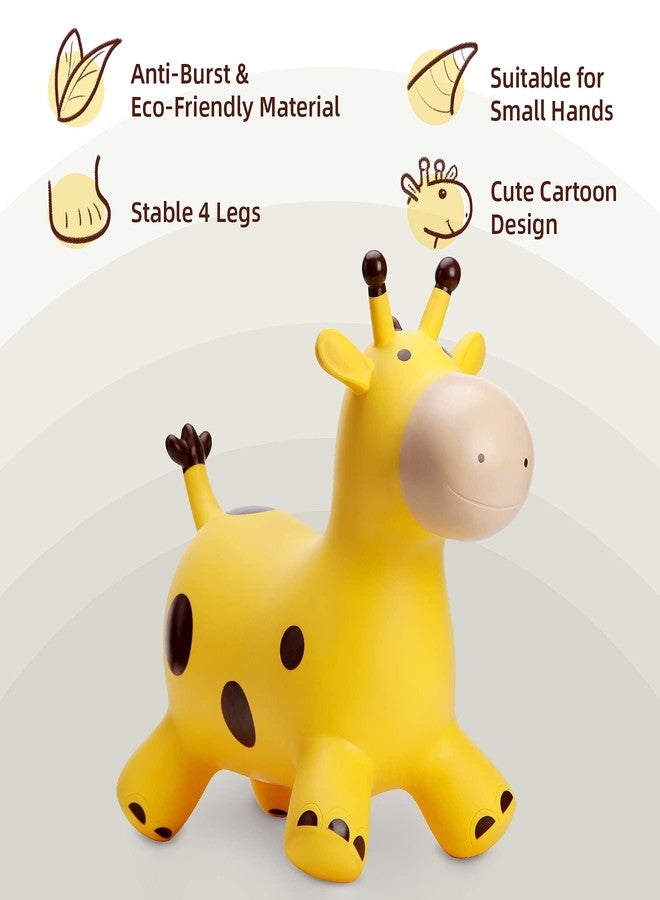 EVERICH TOY Giraffe Bouncy Horse Hopper for Toddlers, Bouncy Animals Jumping Horse, Inflatable Ride on Bouncer Hopping Toys Gifts for Boys Girls 18 Months 2 3 4 5 6 Years Old - Image 3