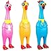 Expressions 3pc Silly Screaming Chicken Squeeze Toy Set Hilarious Rubber Chicken Gag Gift Novelty Prank for Fun Stress Relief - Image 3