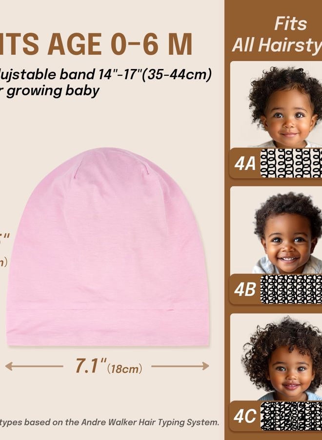 Fittia Satin Hair Bonnet for Sleeping, Silky No Frizzy for Curls Care, Adjustable Strap for Non-Slip, Dreadlocks Cap for Women&Men Pink - Image 3