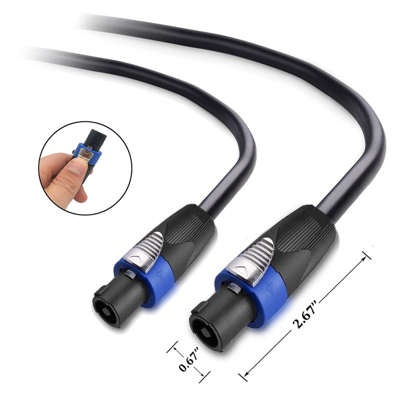 ROCMUZZK 2 Pack 30ft Pro Speakon to Speakon Cable, Pair 12AWG Patch Cords, Professional Speakon Audio Cable Cord with NL4FC Connector - Image 2