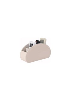 بيوينتي Liying Remote Control Holder with 5 Compartments - PU Leather Remote Caddy Desktop Organizer Store TV, DVD, Blu-Ray, Media Player, Heater Controllers, (Beige)  - Image 1