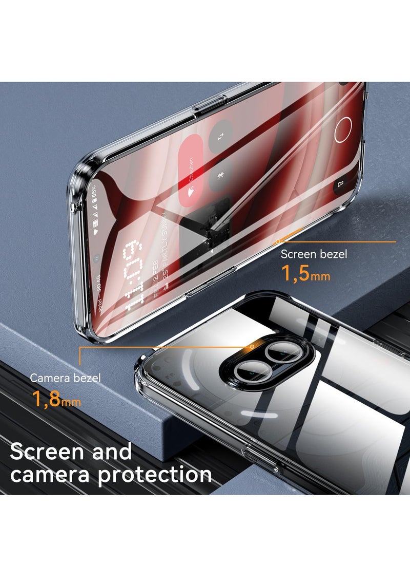 Generic - For Nothing Phone 2a Case with 1 Pack Tempered Glass Screen Protector, Anti-Yellow Clear Back Cover, Slim Fit Shockproof Mobile Phone Casing - Image 1