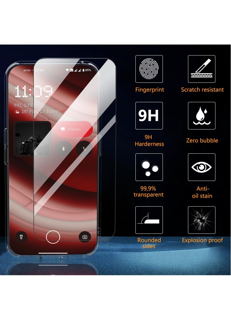 Generic - For Nothing Phone 2a Case with 1 Pack Tempered Glass Screen Protector, Anti-Yellow Clear Back Cover, Slim Fit Shockproof Mobile Phone Casing - Image 1