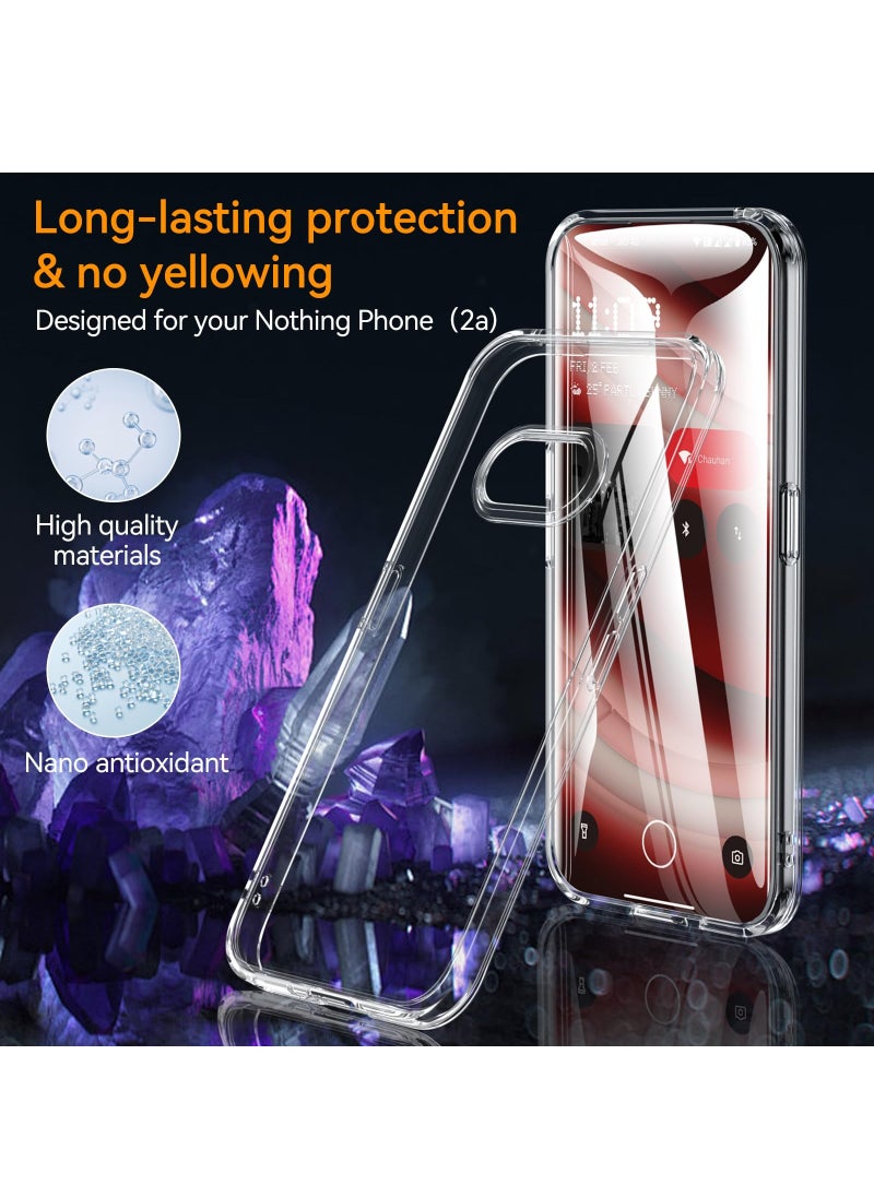 Generic - For Nothing Phone 2a Case with 1 Pack Tempered Glass Screen Protector, Anti-Yellow Clear Back Cover, Slim Fit Shockproof Mobile Phone Casing - Image 1