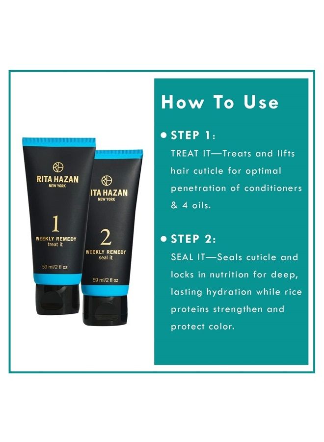 Rita Hazan Two Step Weekly Remedy Cream Kit - Deeply Hydrating & Restorative for Color Treated Hair - Hair Cream for Frizzy Hair - Hair Treatment for Dry Damaged Hair - Image 2