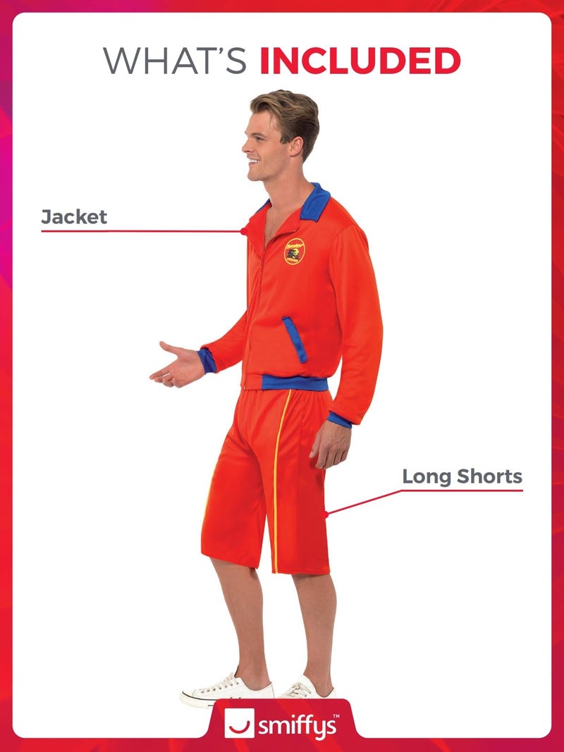 Smiffys Officially Licensed Baywatch Beach Men's Lifeguard Costume - Image 2