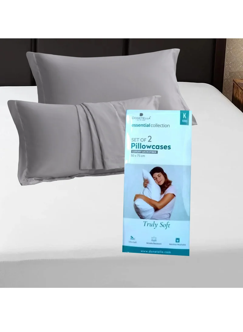 Donetella Microfiber Pillowcases 2-Pcs Soft Pillow Cover With Envelope Closure (Without Pillow Insert),Cotton Seed