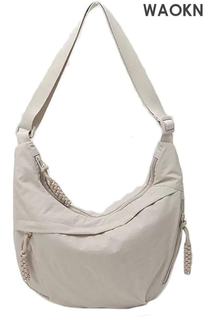 WAOKN Hobo Bag for Women Men Crescent Shoulder Bag Retro Nylon Canvas Crossbody Bag Slouchy CorduroyBag Purse - Image 1