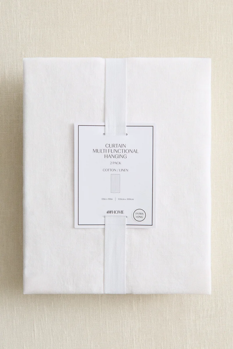 اتش اند ام ستارة طويلة من مزيج الكتان - عبوة من قطعتين