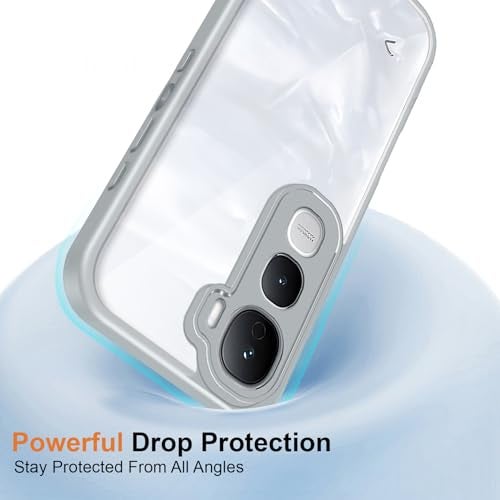 Kapa Hawkeye Clear Slim Tough Back Cover for Vivo Y400 Pro 5G | Camera Lens Protector Anti Yellow Shockproof Clear Hybrid Case Cover (Grey Sides) - Image 4