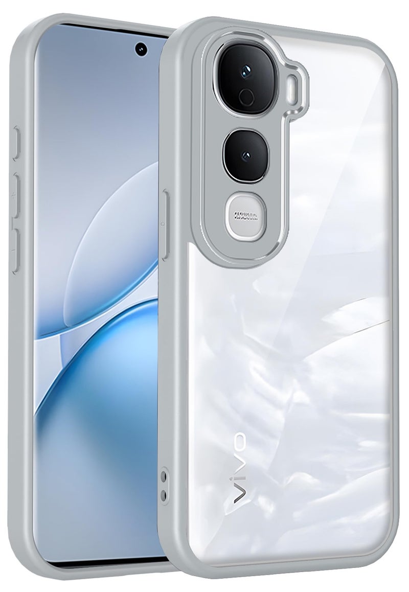 Kapa Hawkeye Clear Slim Tough Back Cover for Vivo Y400 Pro 5G | Camera Lens Protector Anti Yellow Shockproof Clear Hybrid Case Cover (Grey Sides) - Image 1