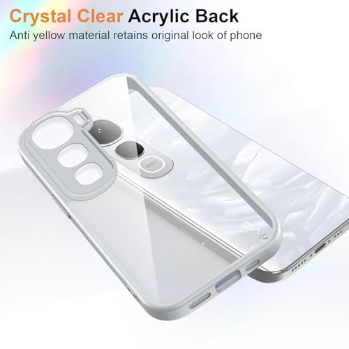 Kapa Hawkeye Clear Slim Tough Back Cover for Vivo Y400 Pro 5G | Camera Lens Protector Anti Yellow Shockproof Clear Hybrid Case Cover (Grey Sides) - Image 2