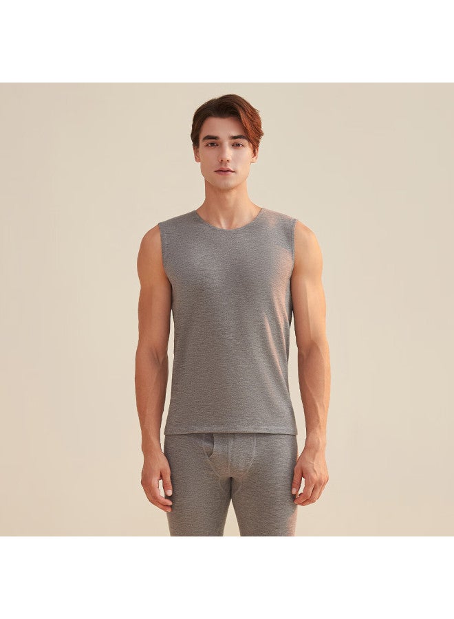 Dingguagua Dingguagua Men's Antibacterial Cashmere Thermal Vest Single Top Buckwheat Brown Men's Size 180