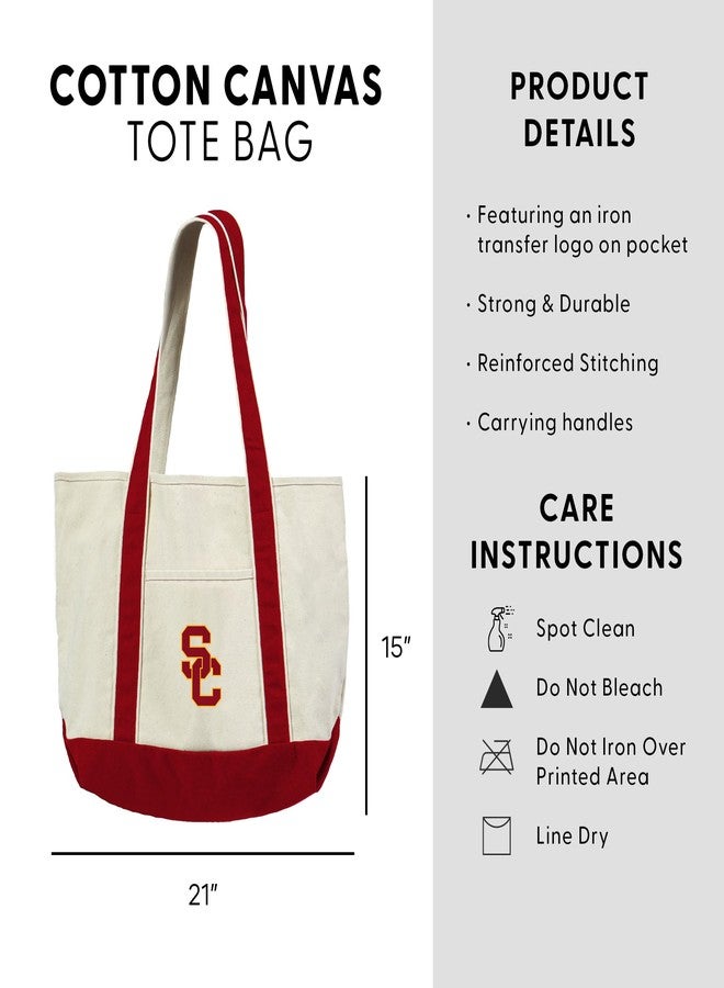 Northwest USC Trojans NCAA Canvas Tote with Colored Strap - Image 5